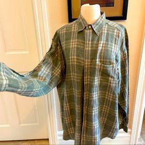 Banana Republic all cotton plaid long sleeve button down shirt size large